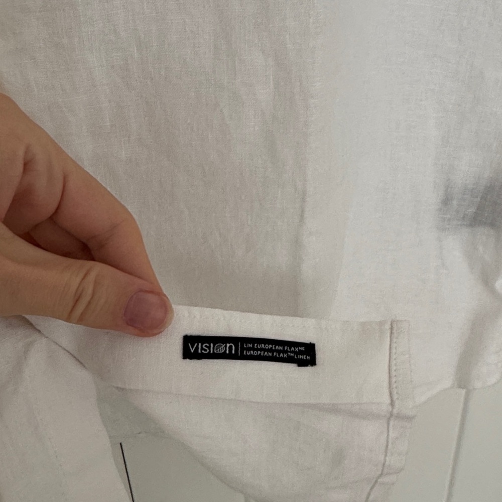 NWOT SIMONS Men's European Flax Linen Short Sleeve Shirt - Picture 4 of 5